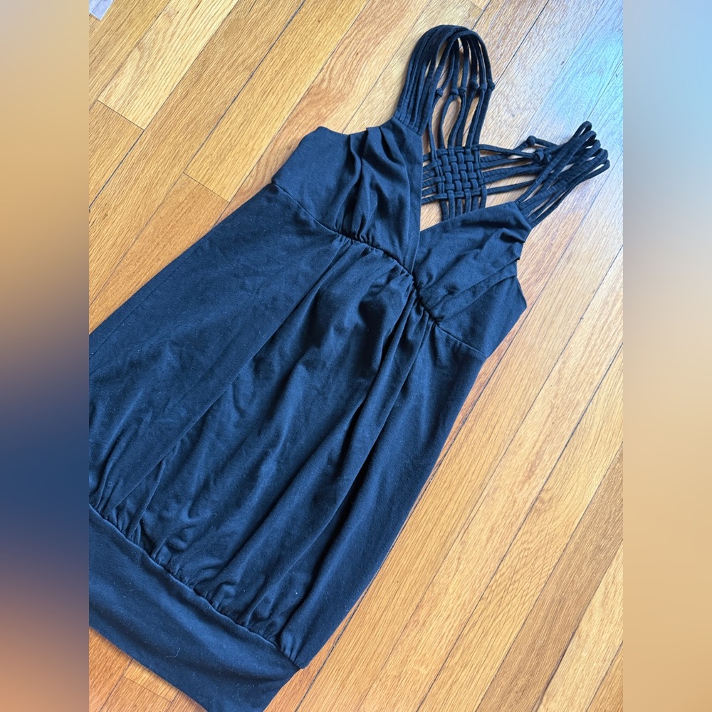 Black cross back casual dress S